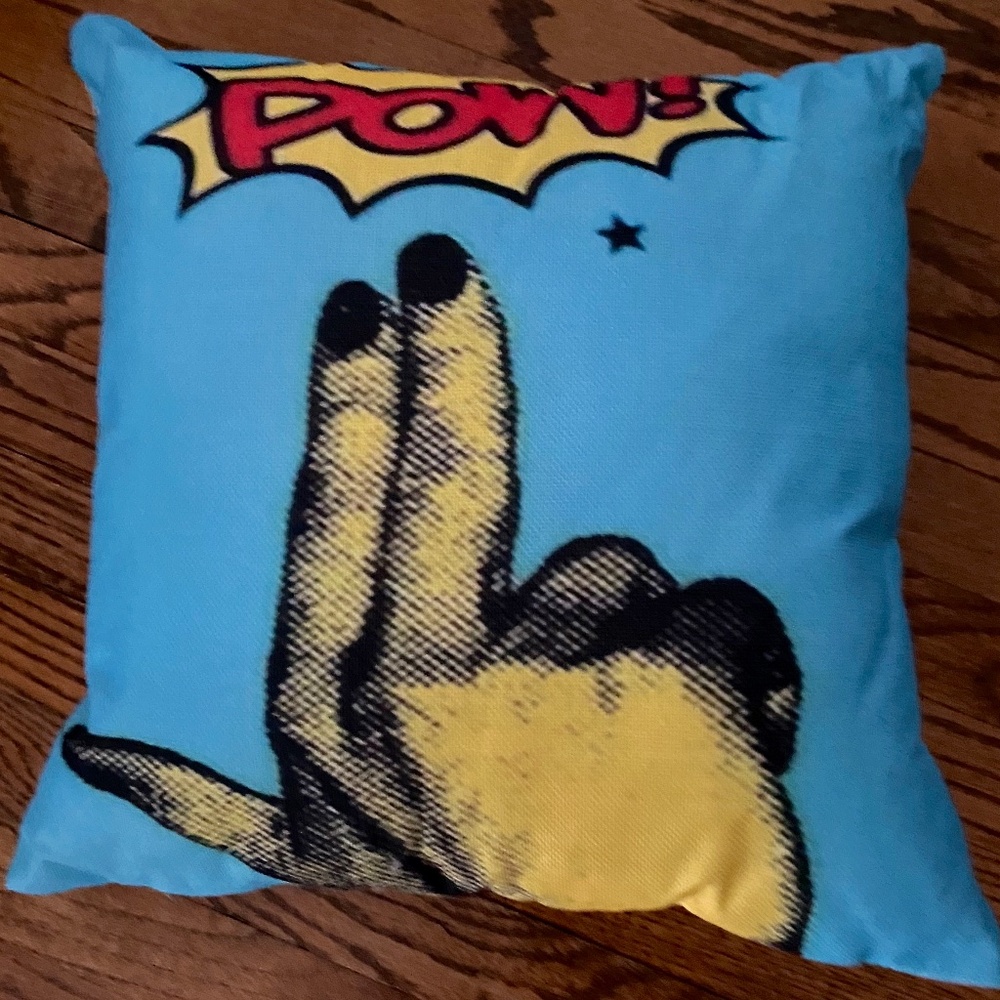 "POW" Throw Pillow. Pop Art Decor. Anime, Comic. Teenage Kid's Room. Fun Gift.